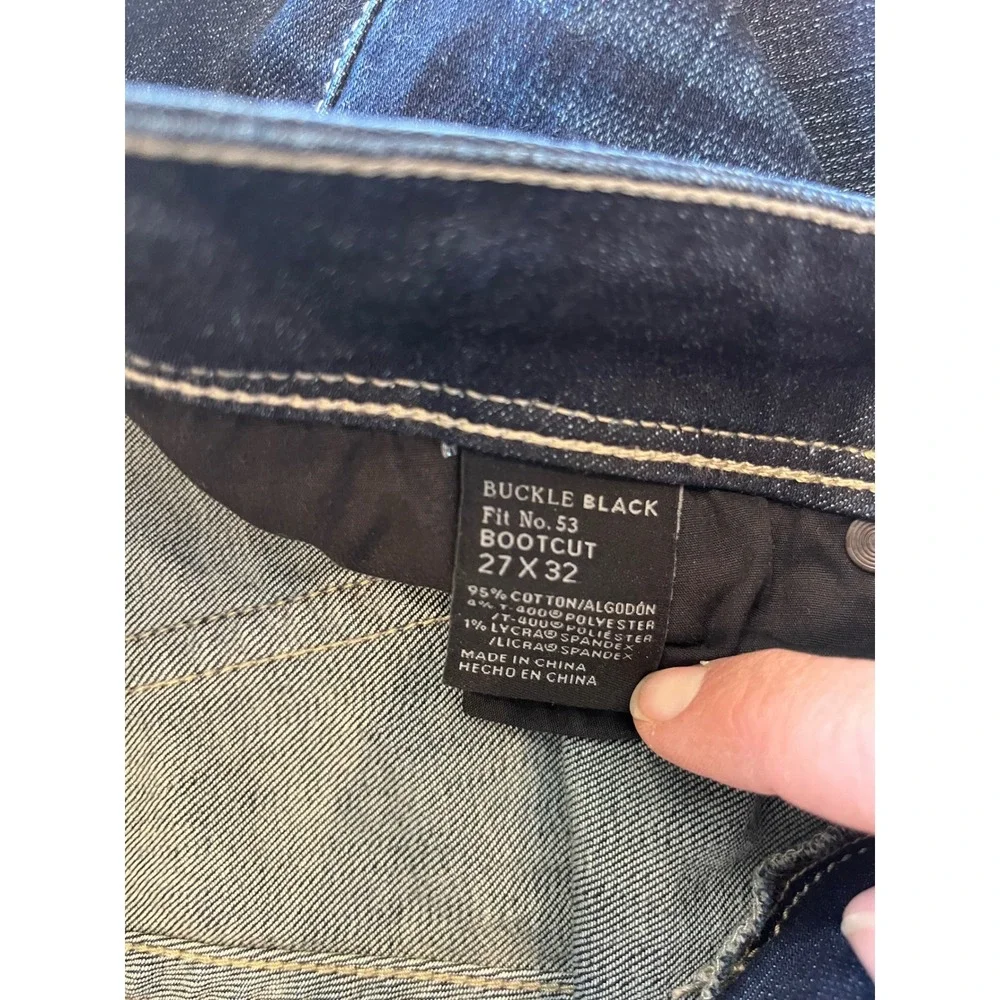 Buckle Black Fit No. 53 Bootcut Jeans Dark Wash Stretch Denim 27 x 32 - Picture 5 of 6